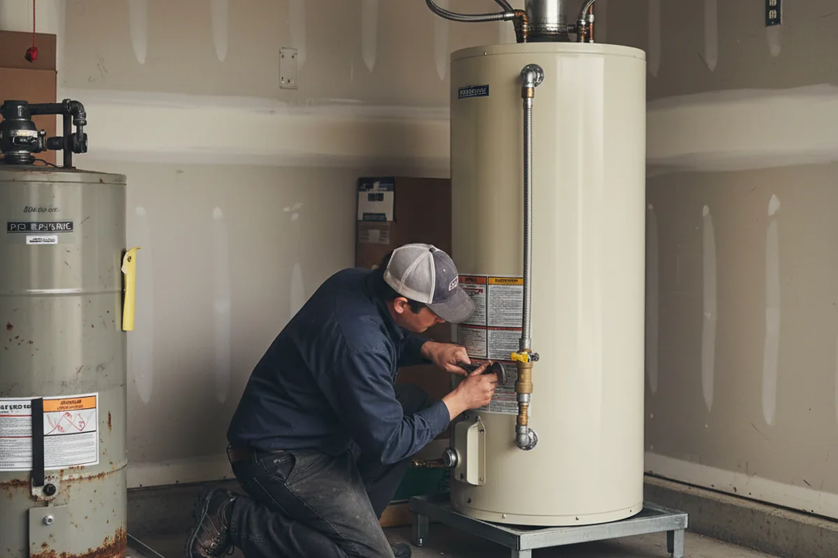 Water heater and shutoff valve replacement in Bath
